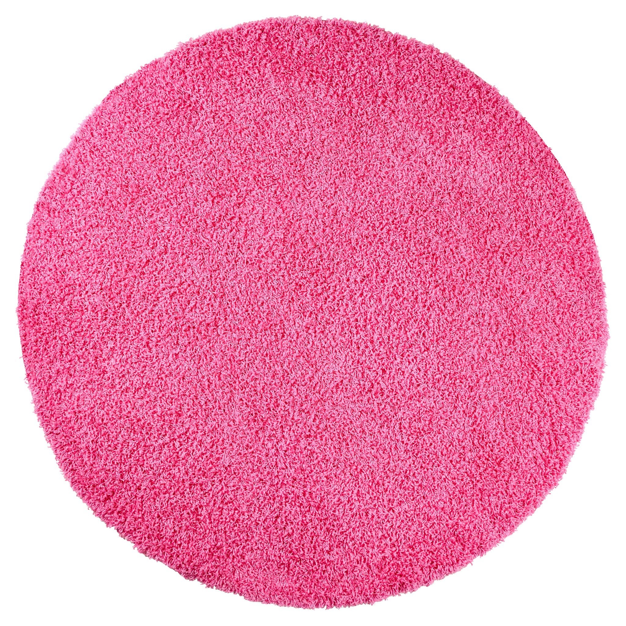 Pink Thick Shaggy Rug - California Rugs Rug Masters 120cm Circle