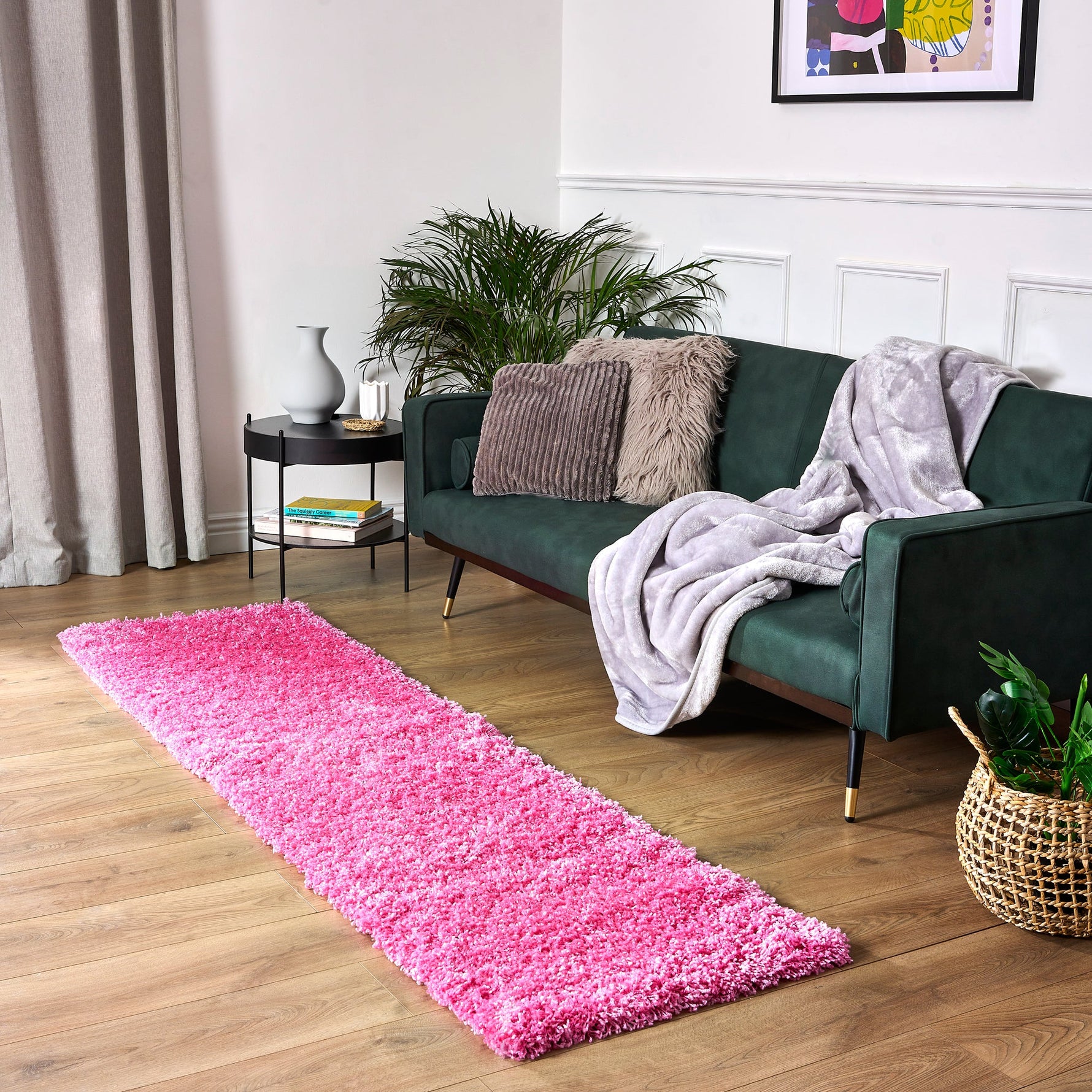 Pink Thick Shaggy Rug - California - Bargainia.com - 