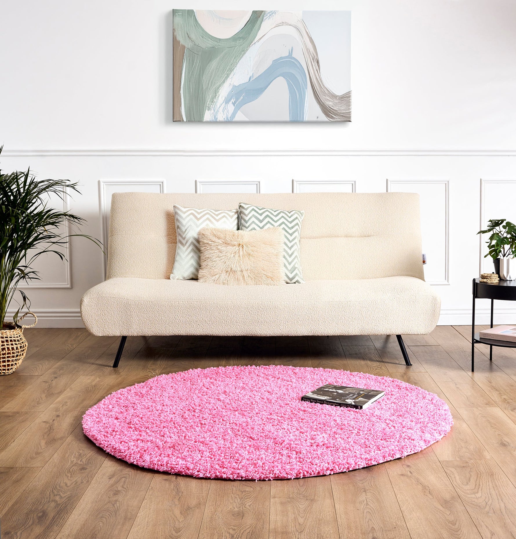 Pink Thick Shaggy Rug - California - Bargainia.com - 