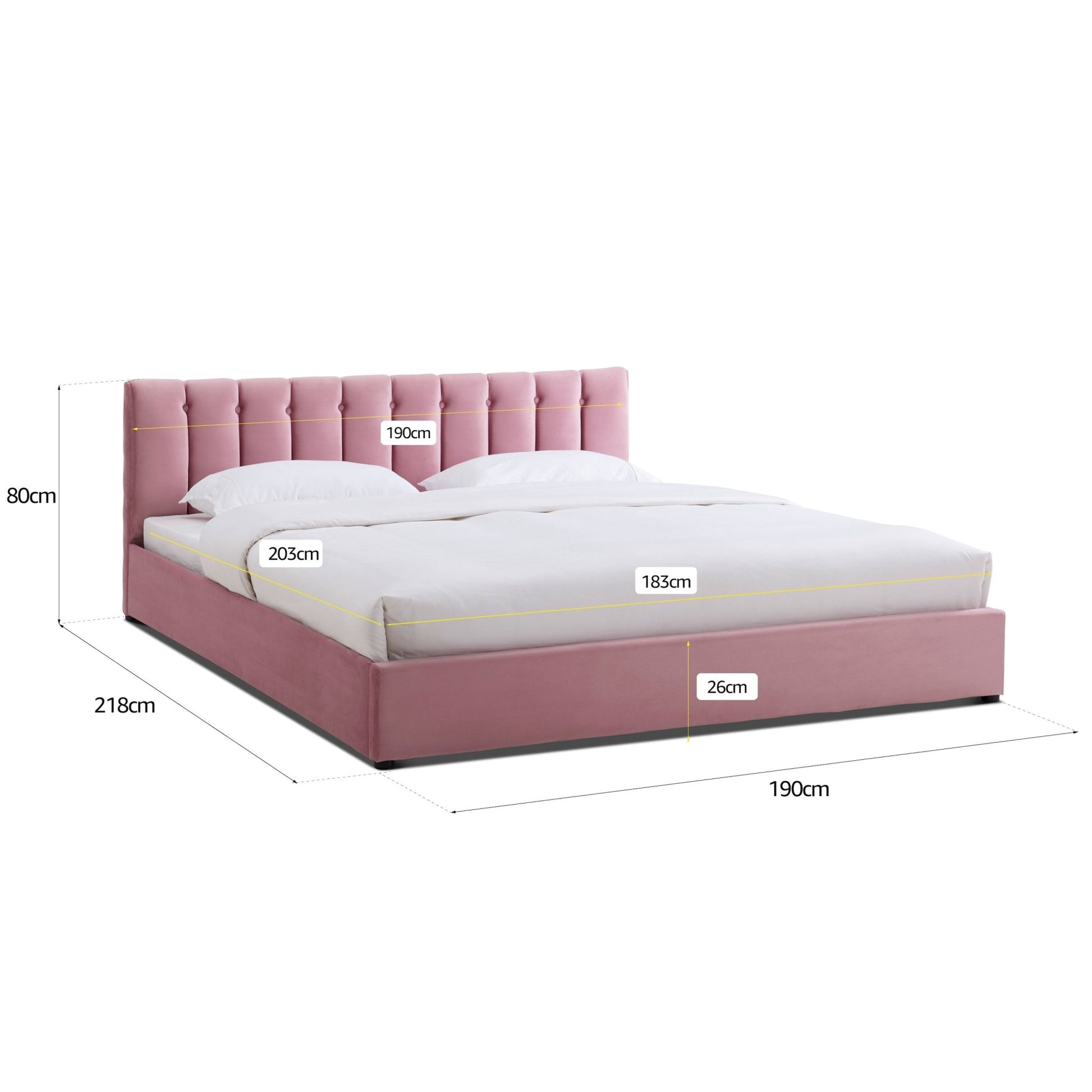 Pink Velvet Plush Ottoman Storage Bed Frame - Super King - Bargainia.com - 5056536100153 - MLM - 170955 - SK - PNK