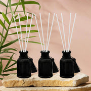 Pomegranate Noir Vintage Ribbed Glass Reed Diffusers Set of 3 Gift Set - Bargainia.com - 5010792726519 - LP72651