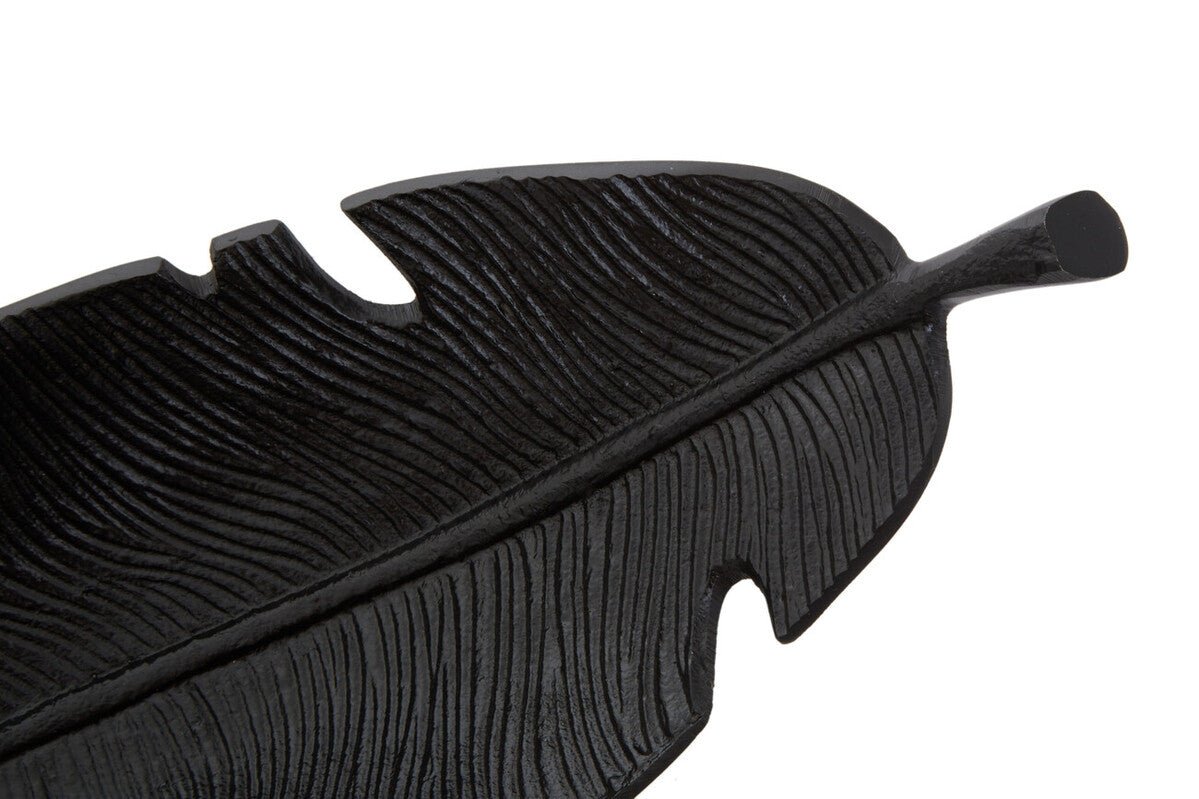 Prato Black Finish Curved Leaf Dish - Bargainia.com - 5018705498119