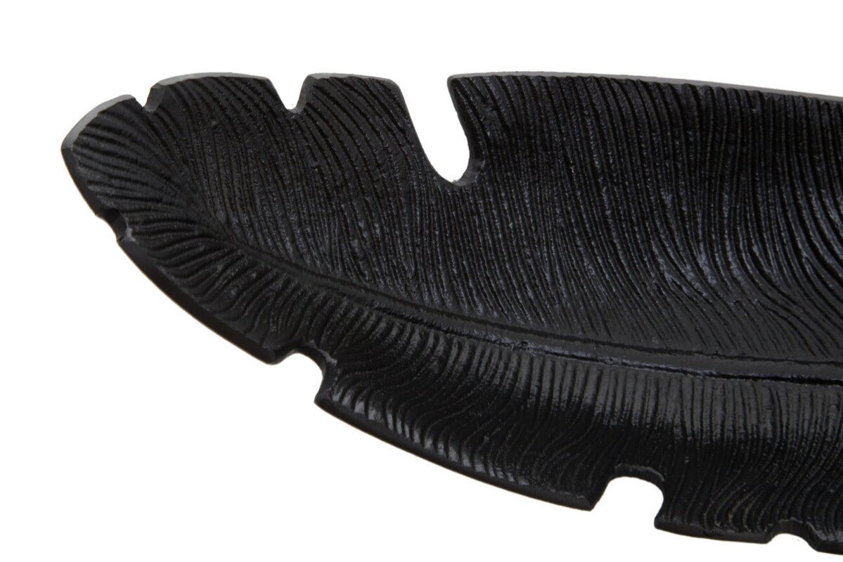 Prato Black Finish Curved Leaf Dish - Bargainia.com - 5018705498119