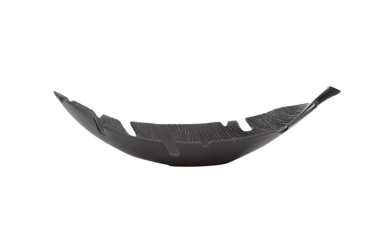 Prato Black Finish Curved Leaf Dish - Bargainia.com - 5018705498119