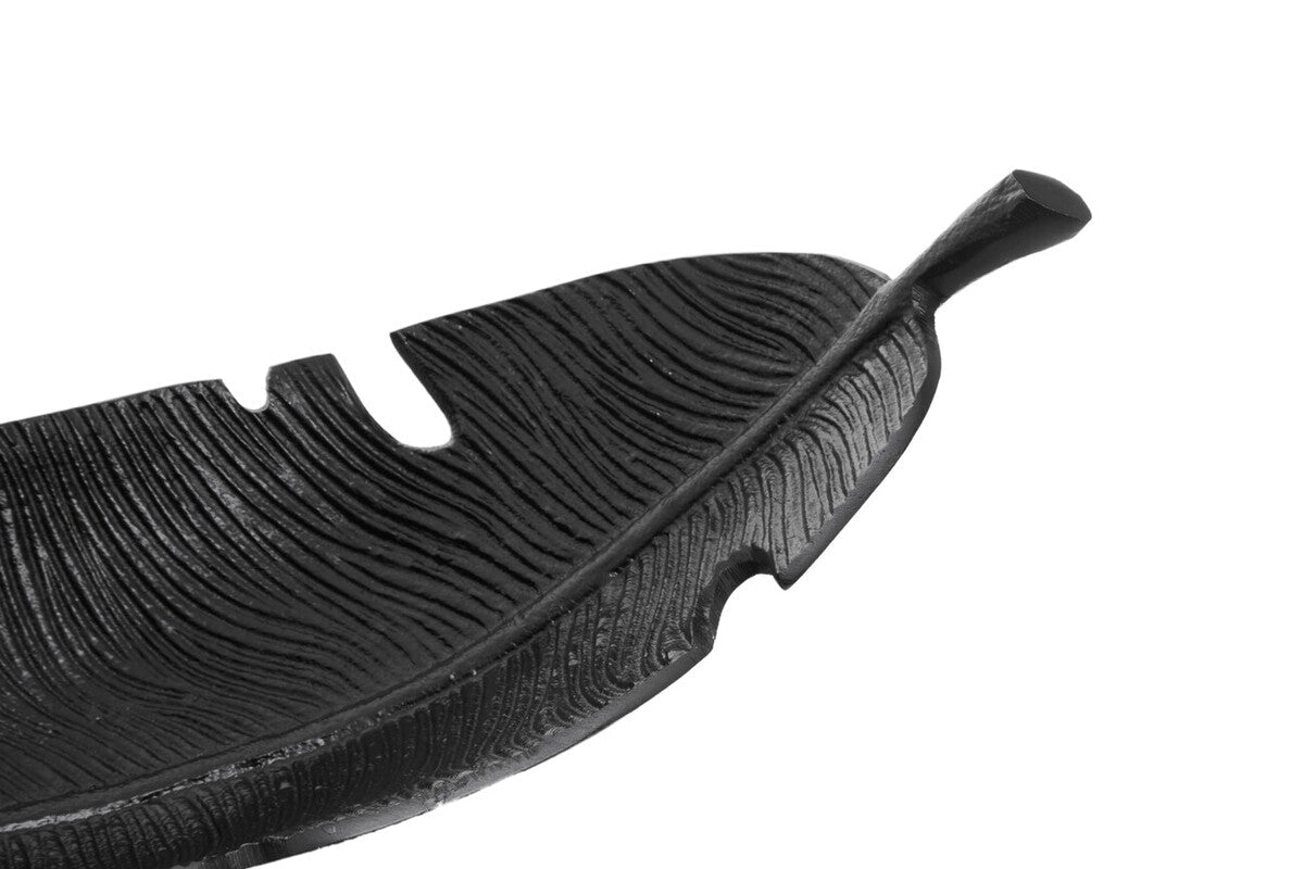 Prato Black Finish Curved Leaf Dish - Bargainia.com - 5018705498119