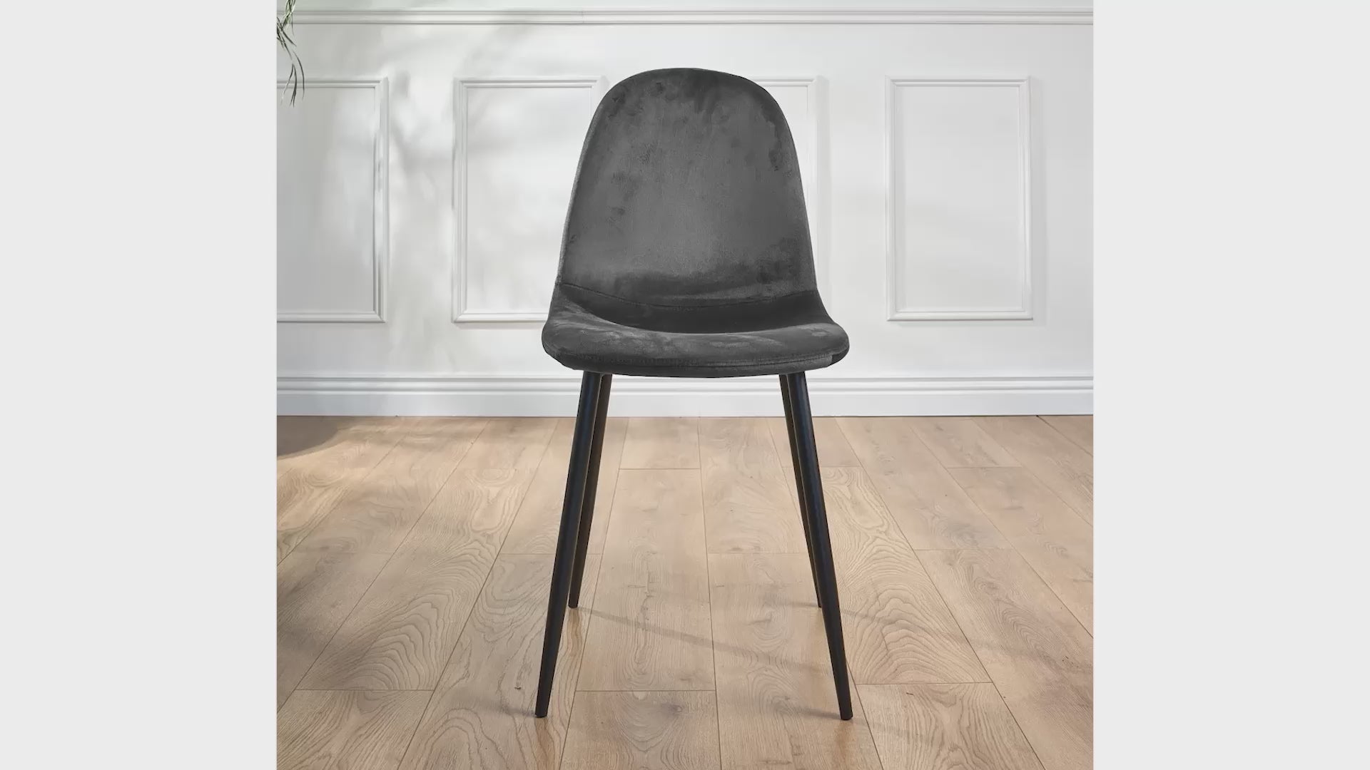 Load video: Ron Dining Chair - Grey Velvet Clearance