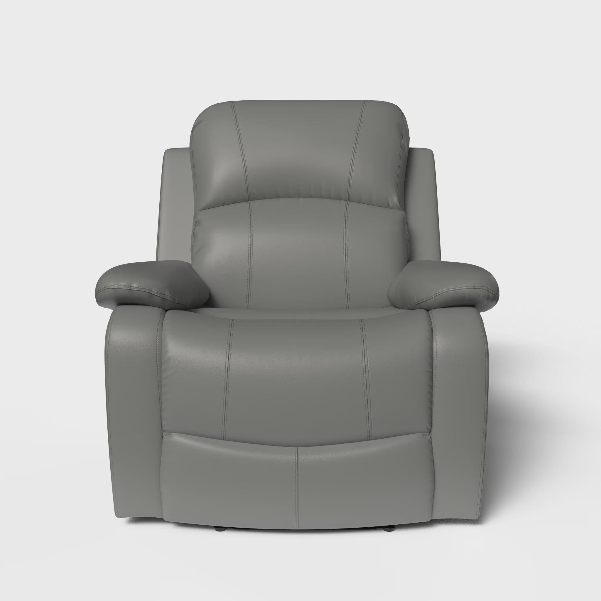 Load video: Faux Leather Manual Recliner Arm Chair - Charcoal Grey