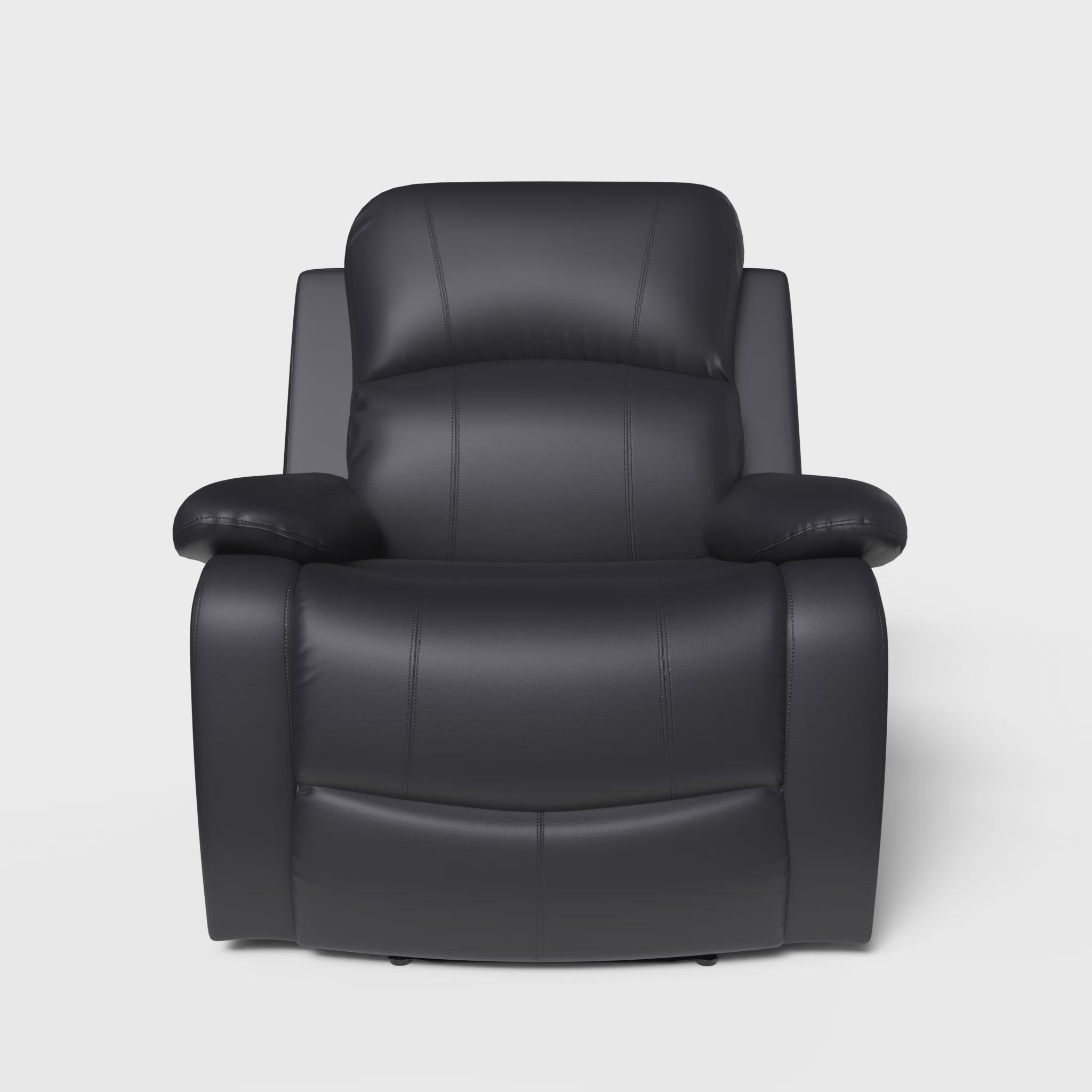 Load video: Faux Leather Manual Recliner Arm Chair - Black