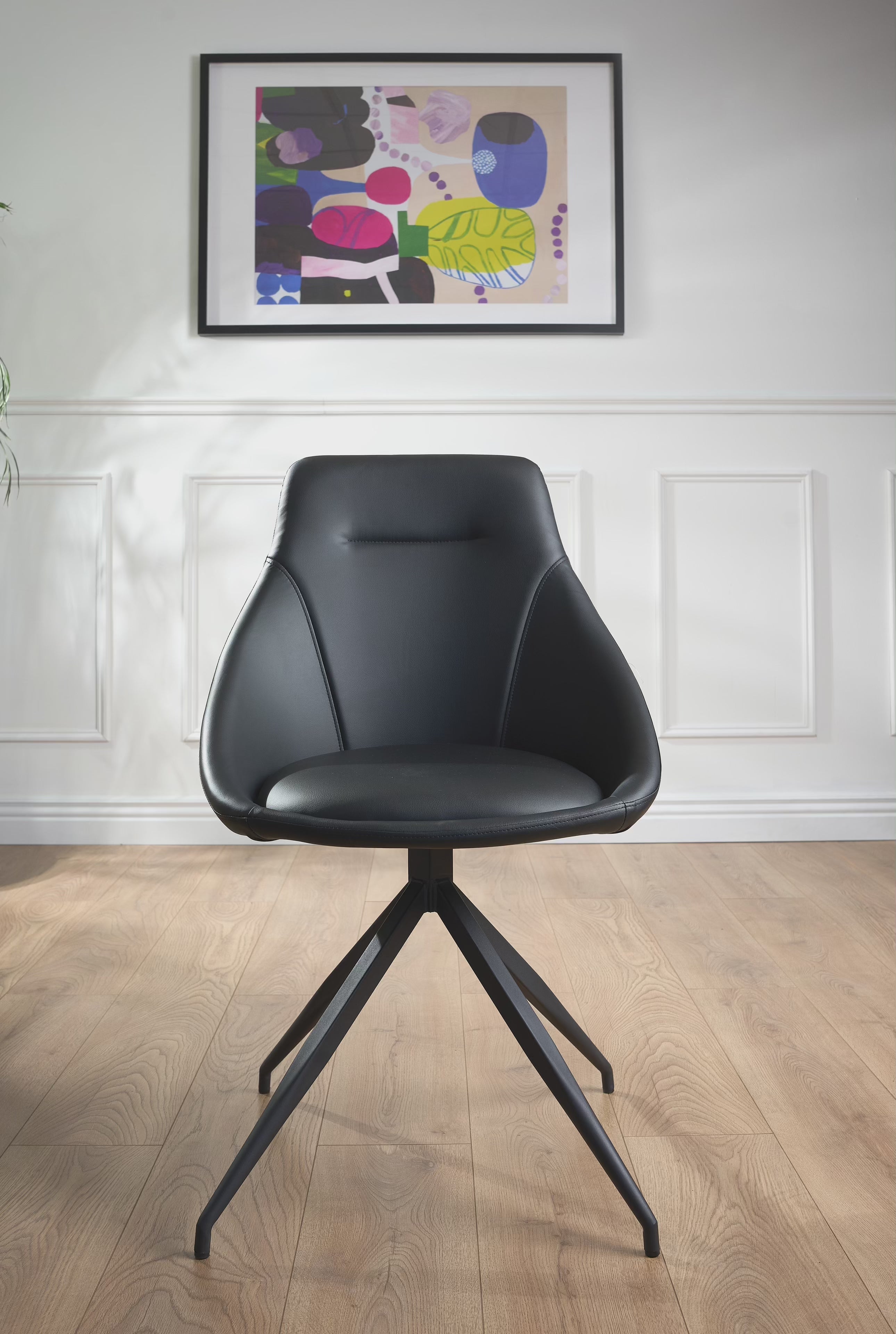 Load video: Lisbon Faux Leather Swivel Dining Chair - Cream Dining Chair Clearance