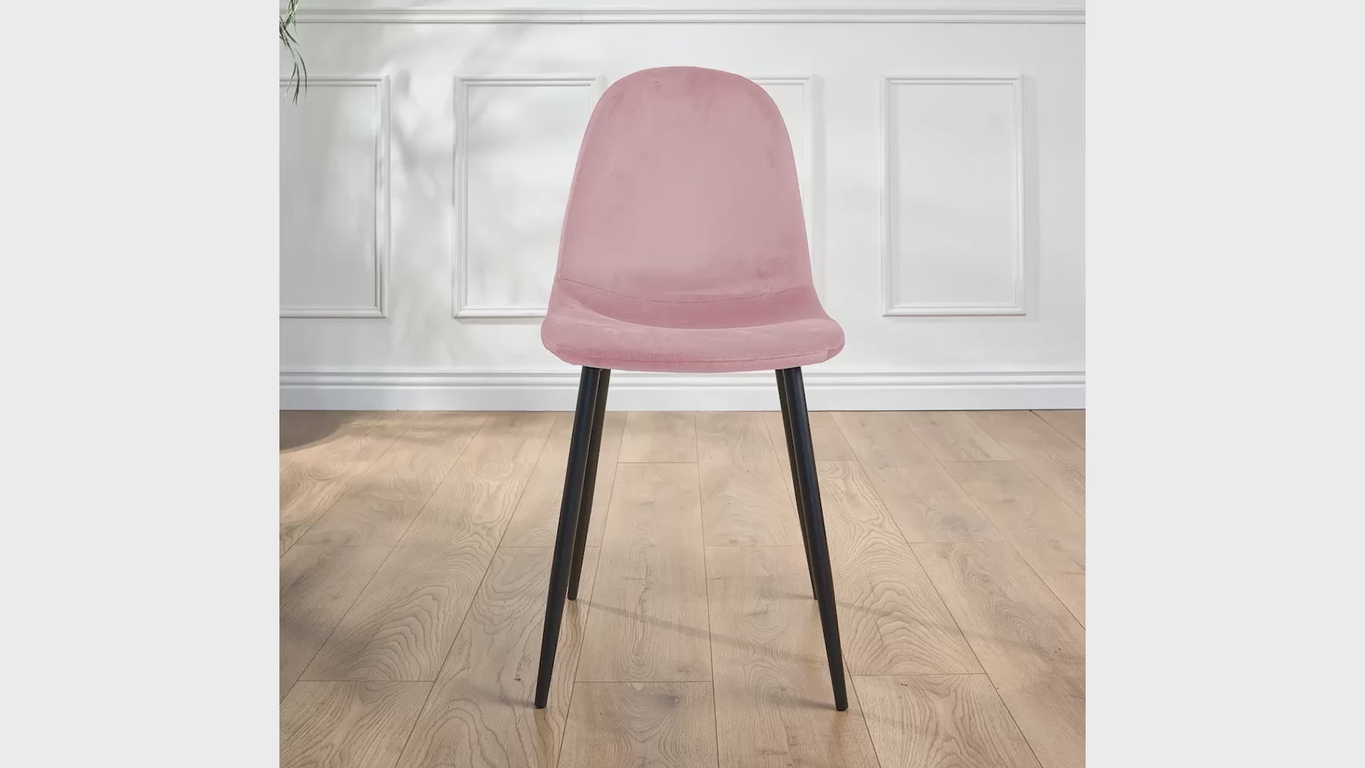 Load video: Ron Dining Chair - Velvet Pink Clearance