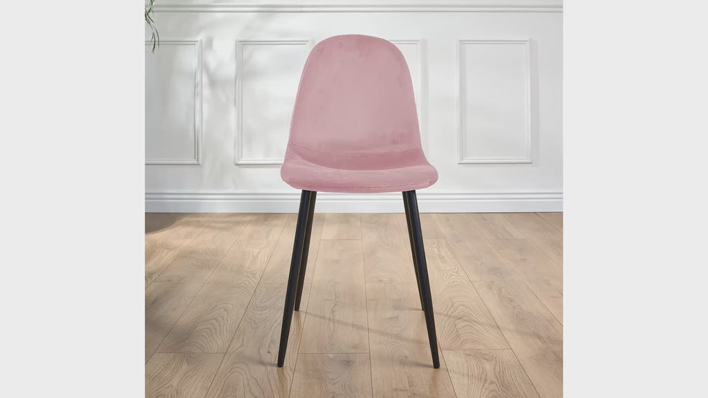 Ron Dining Chair - Velvet Pink Clearance