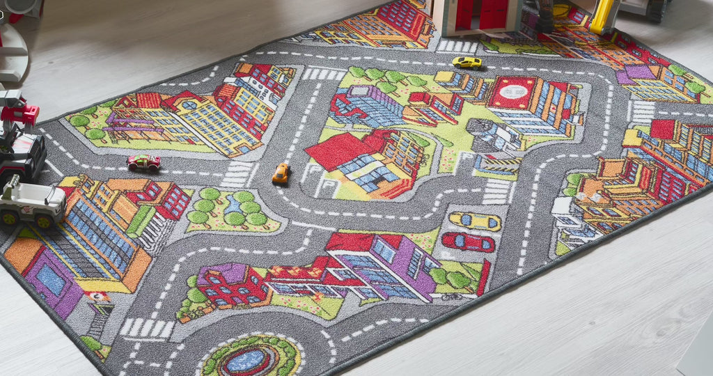 Children's Big City Mat Town Car Roads Rug Big City Kids Play Mat Clearance