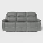 Faux Leather Manual Recliner Three Seater Sofa - Charcoal Grey