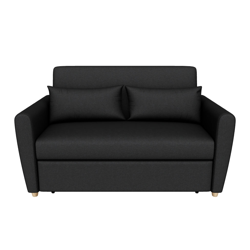 Dahlia Black 2 Seater Pull Out Sofa Bed - Convertible Sleeper Sofa Sofas Bargainia