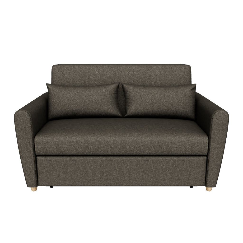 Dahlia Brown 2 Seater Pull Out Sofa Bed - Convertible Sleeper Sofa Sofas Bargainia