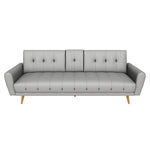 Lora Sofa Bed 3 Seater Faux Leather Click Clack with 2 Cup Holders - Grey Bargainia