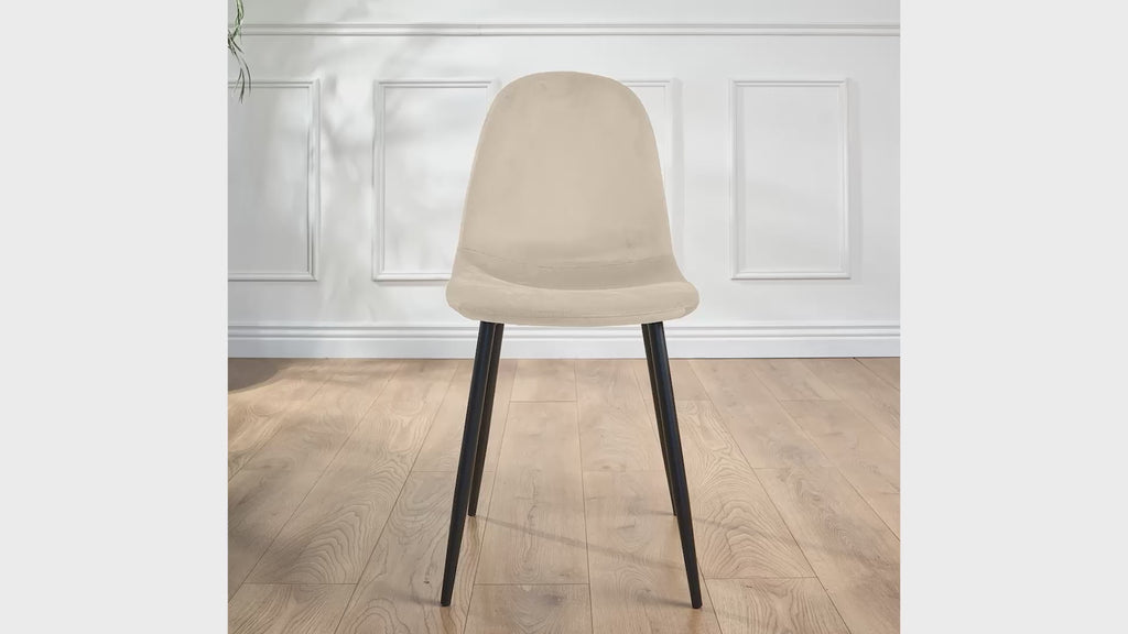 Ron Dining Chair - Ivory White Velvet Clearance