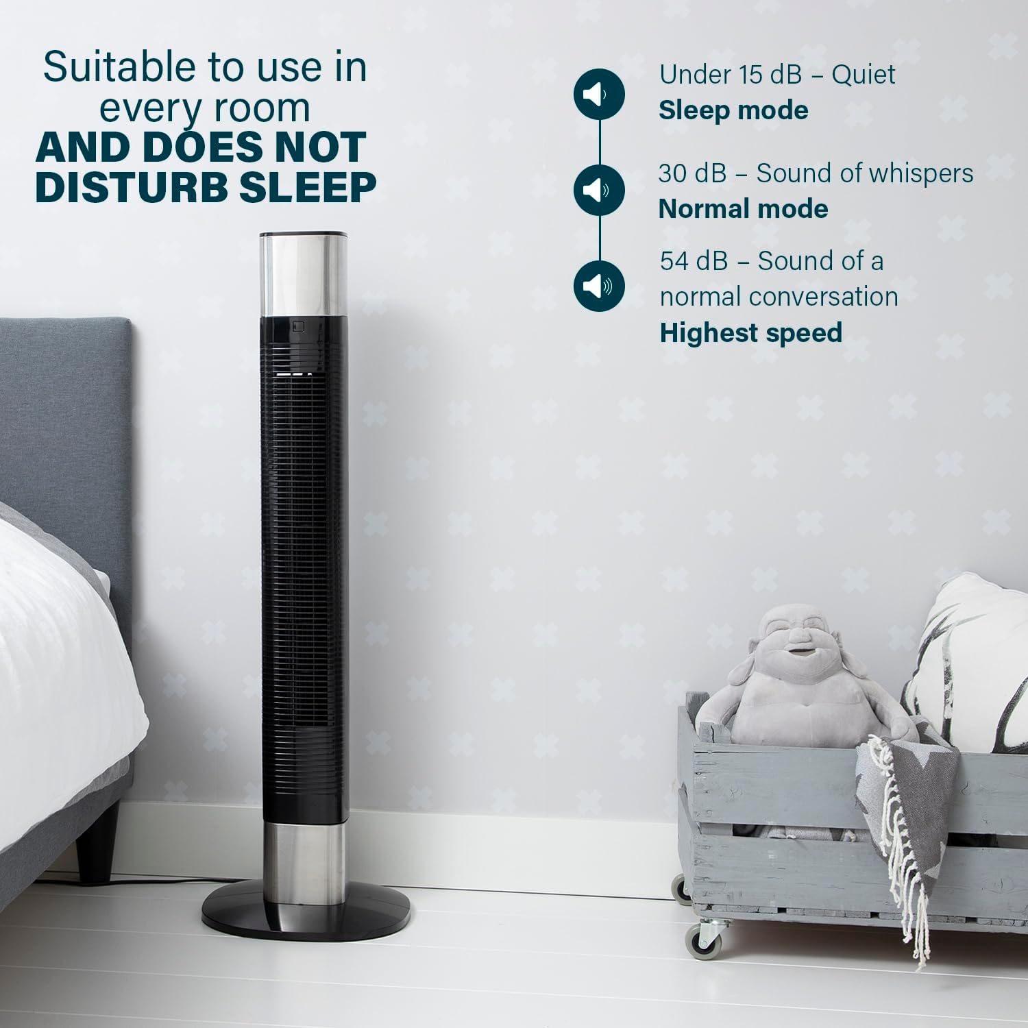 Princess Smart Quiet Tower Fan 104cm - Bargainia.com - 
