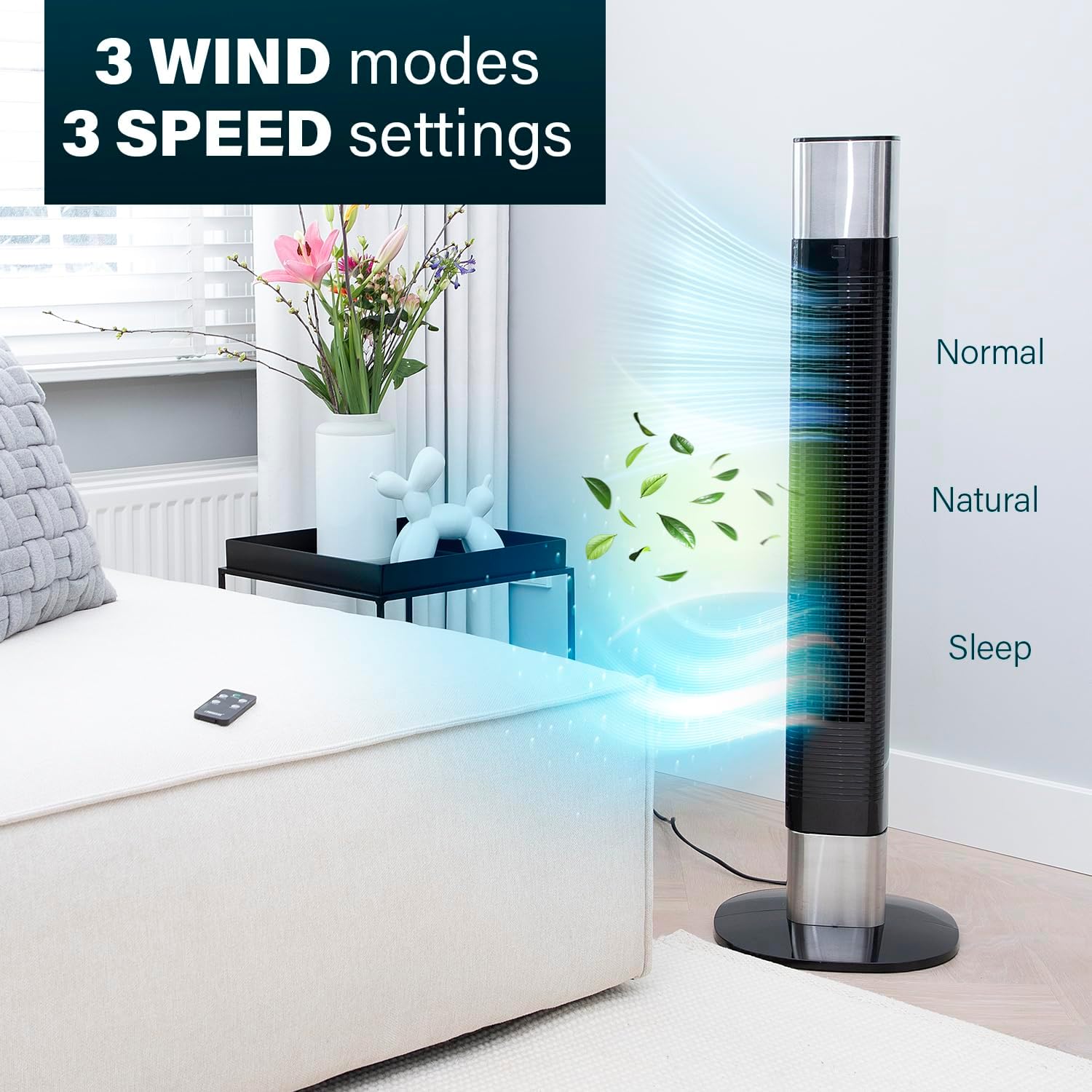Princess Smart Quiet Tower Fan 104cm - Bargainia.com - 