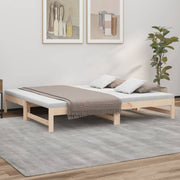 Pull - out Day Bed without Mattress 2x(75x190) cm Solid Wood Pine - Bargainia.com - 8720845639440 - 823419