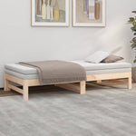Pull - out Day Bed without Mattress 2x(75x190) cm Solid Wood Pine - Bargainia.com - 