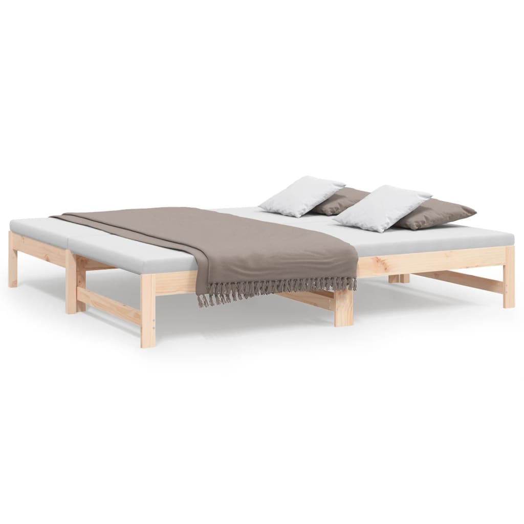 Pull - out Day Bed without Mattress 2x(75x190) cm Solid Wood Pine - Bargainia.com - 8720845639440 - 823419