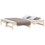 Pull - out Day Bed without Mattress 2x(75x190) cm Solid Wood Pine - Bargainia.com - 