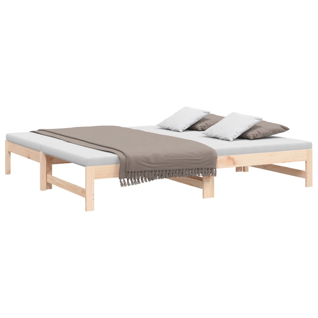 Pull - out Day Bed without Mattress 2x(75x190) cm Solid Wood Pine - Bargainia.com - 8720845639440 - 823419