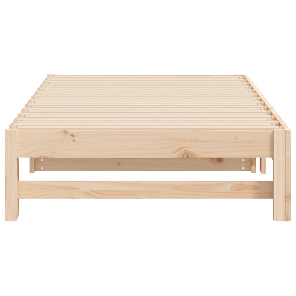 Pull - out Day Bed without Mattress 2x(75x190) cm Solid Wood Pine - Bargainia.com - 