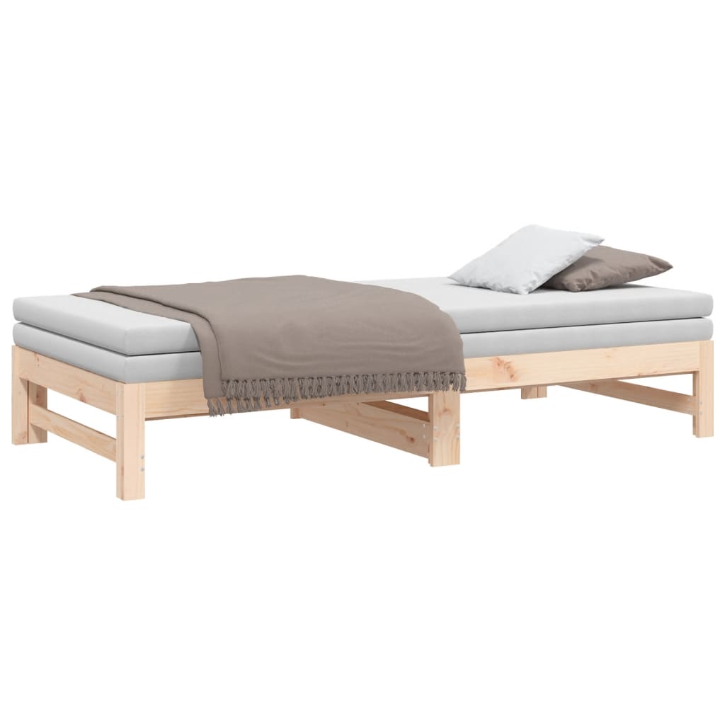 Pull - out Day Bed without Mattress 2x(75x190) cm Solid Wood Pine - Bargainia.com - 8720845639440 - 823419