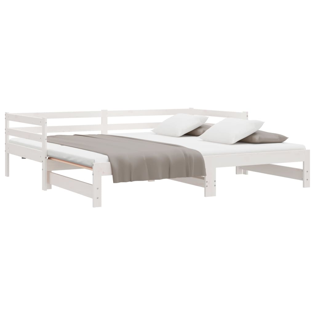 Pull - out Day Bed without Mattress White 2x(90x200)cm - Bargainia.com - 8720286641477 - 806951