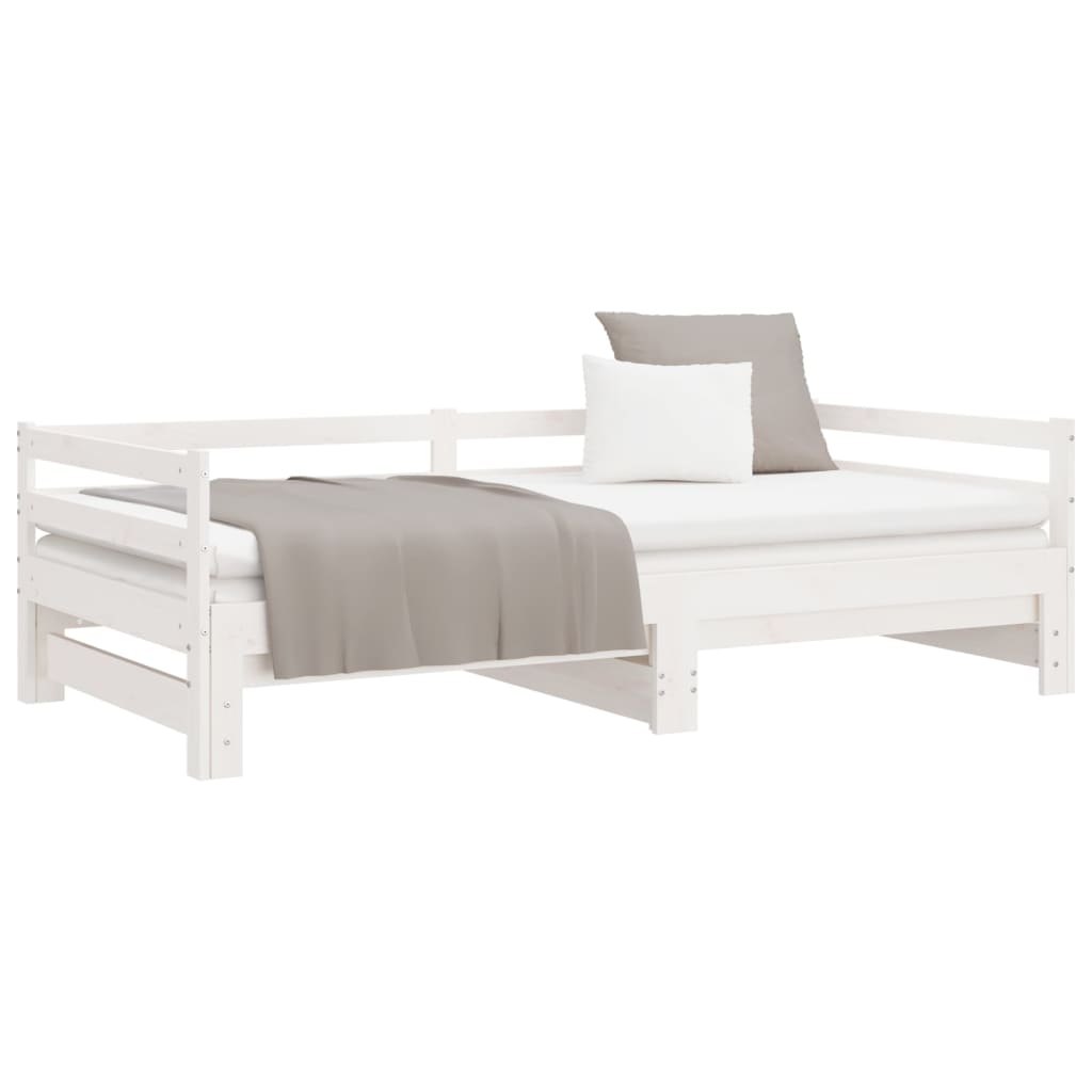 Pull - out Day Bed without Mattress White 2x(90x200)cm - Bargainia.com - 8720286641477 - 806951