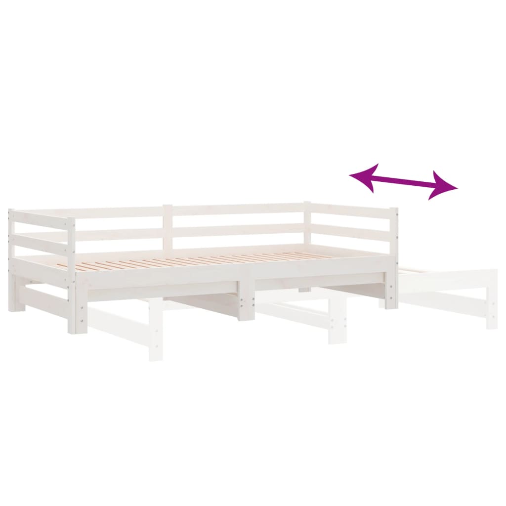 Pull - out Day Bed without Mattress White 2x(90x200)cm - Bargainia.com - 8720286641477 - 806951