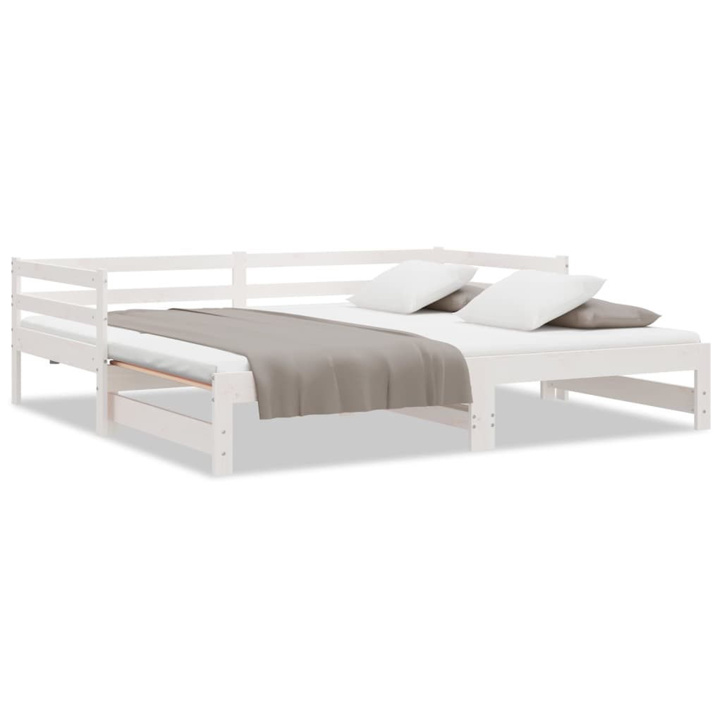 Pull - out Day Bed without Mattress White 2x(90x200)cm - Bargainia.com - 8720286641477 - 806951