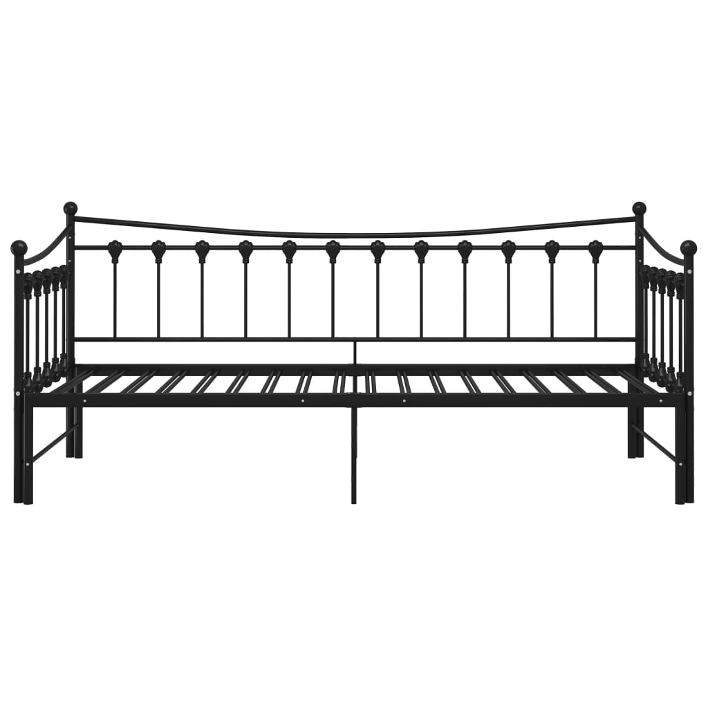 Pull - out Sofa Bed Frame without Mattress Black Metal 90x200 cm - Bargainia.com - 8720286195543 - 324758
