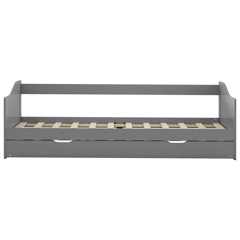 Pull - out Sofa Bed Frame without Mattress Grey 90x200 cm - Bargainia.com - 