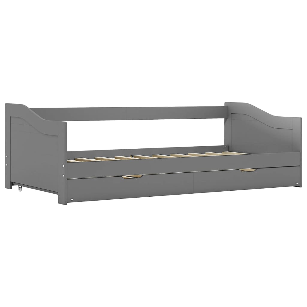 Pull - out Sofa Bed Frame without Mattress Grey 90x200 cm - Bargainia.com - 