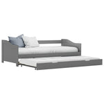 Pull - out Sofa Bed Frame without Mattress Grey 90x200 cm - Bargainia.com - 