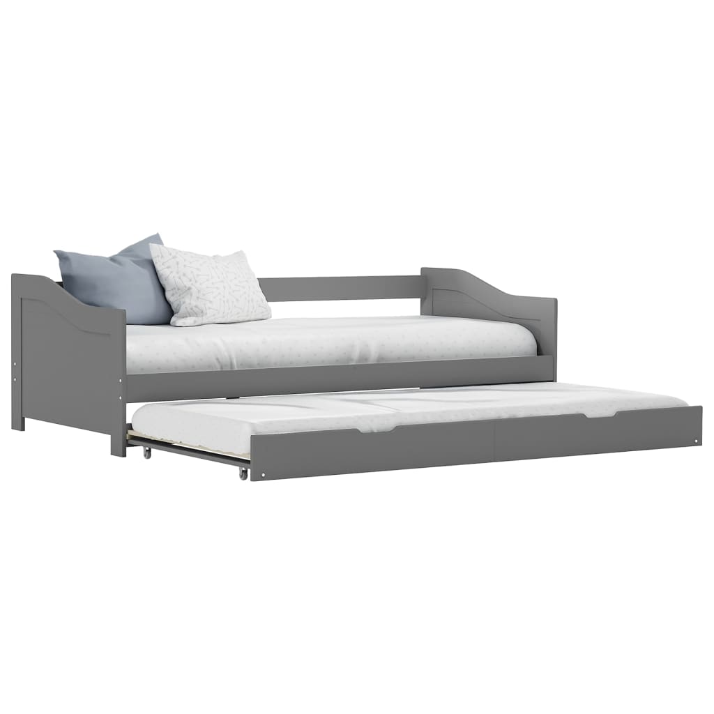 Pull - out Sofa Bed Frame without Mattress Grey 90x200 cm - Bargainia.com - 