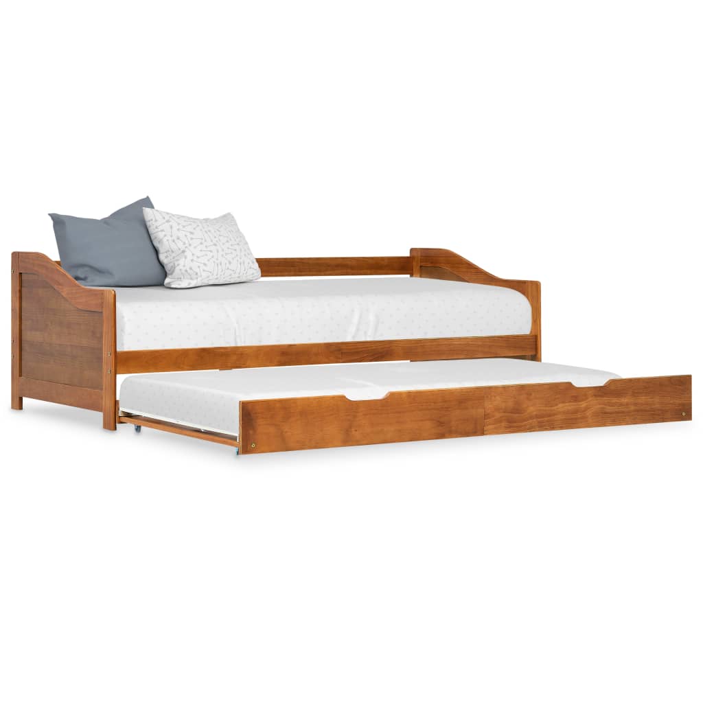 Pull - out Sofa Bed Frame without Mattress Honey Brown 90x200 cm - Bargainia.com - 