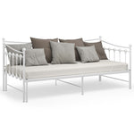 Pull - out Sofa Bed Frame without Mattress White Metal 90x200 cm - Bargainia.com - 