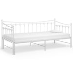 Pull - out Sofa Bed Frame without Mattress White Metal 90x200 cm - Bargainia.com - 