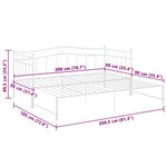 Pull - out Sofa Bed Frame without Mattress White Metal 90x200 cm - Bargainia.com - 