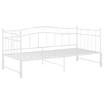 Pull - out Sofa Bed Frame without Mattress White Metal 90x200 cm - Bargainia.com - 