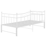 Pull - out Sofa Bed Frame without Mattress White Metal 90x200 cm - Bargainia.com - 