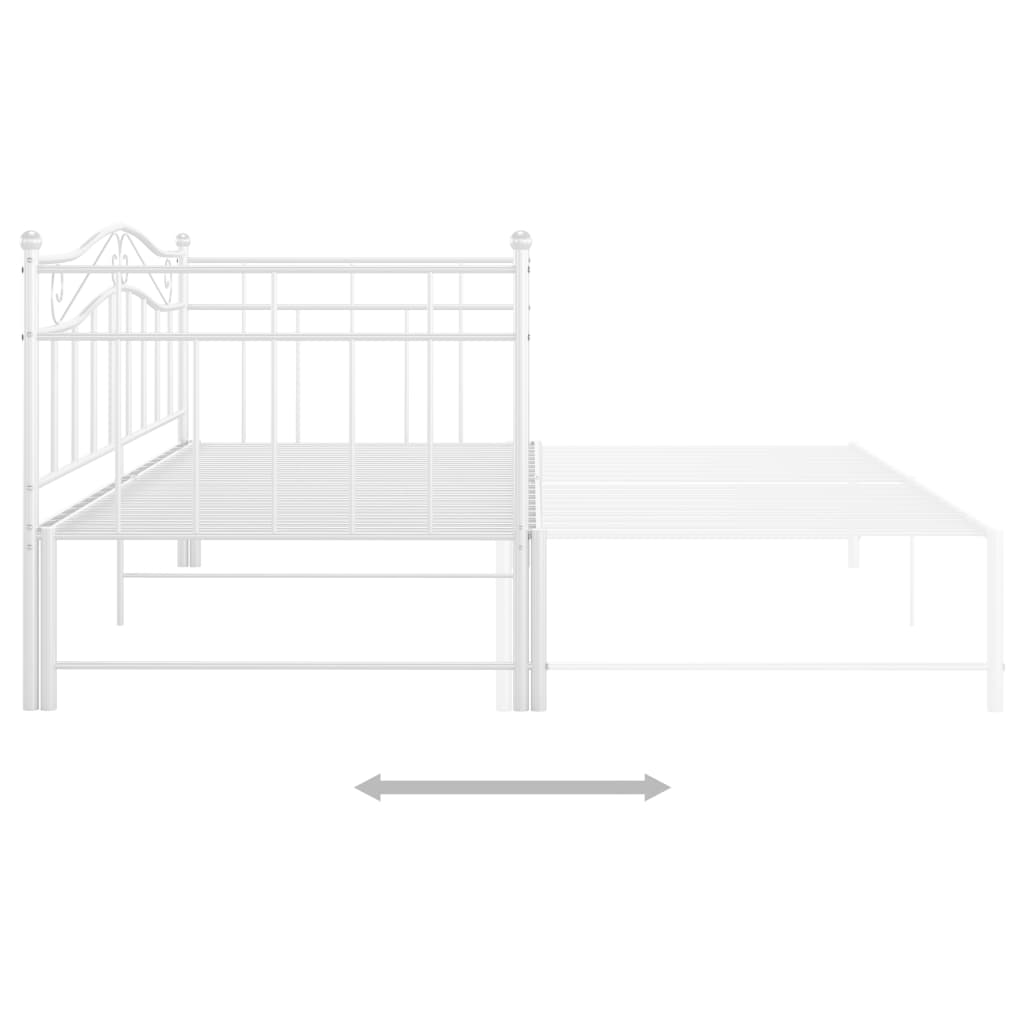 Pull - out Sofa Bed Frame without Mattress White Metal 90x200 cm - Bargainia.com - 