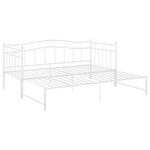 Pull - out Sofa Bed Frame without Mattress White Metal 90x200 cm - Bargainia.com - 