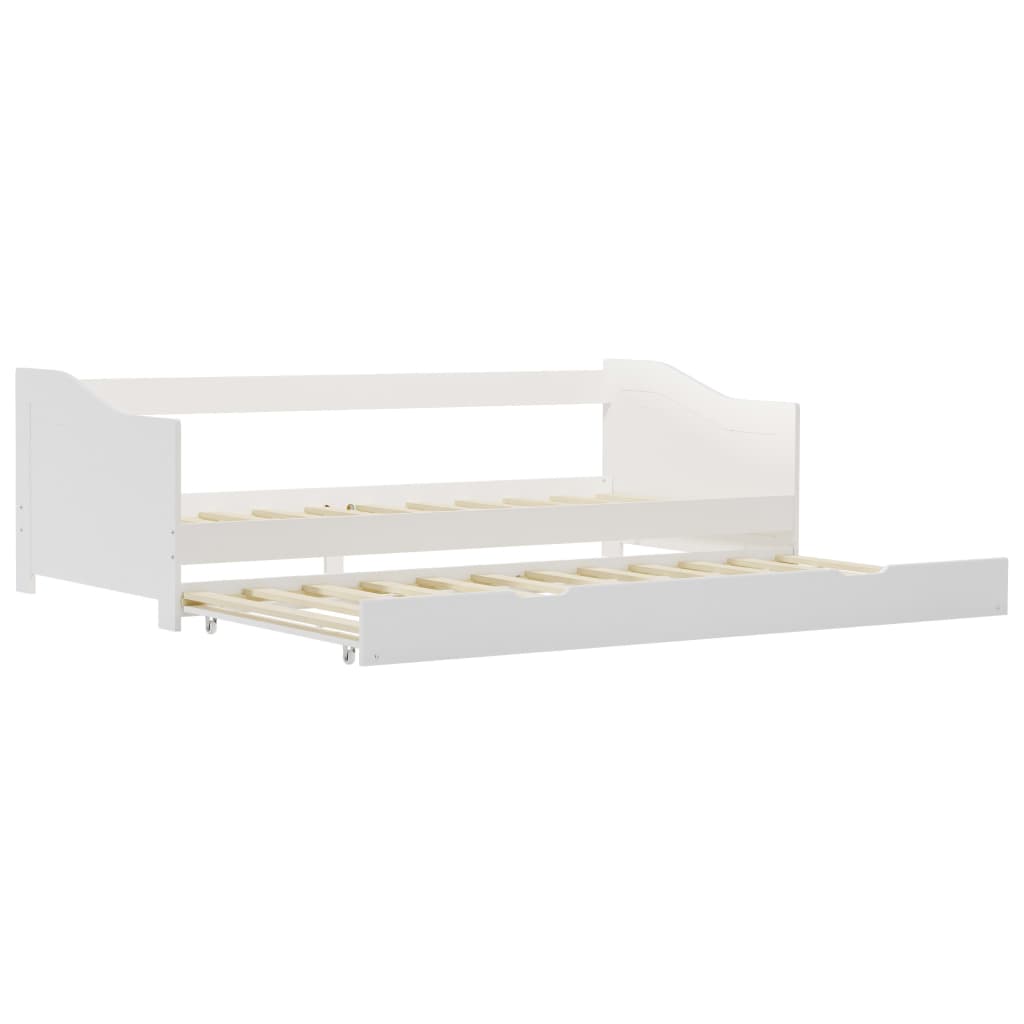 Pull - out Sofa Bed Frame without Mattress White Pinewood 90x200 cm - Bargainia.com - 