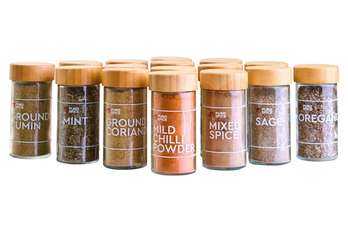 Puro Bamboo Revolving Spice Rack with 16 Jars - Bargainia.com - 5063227018901