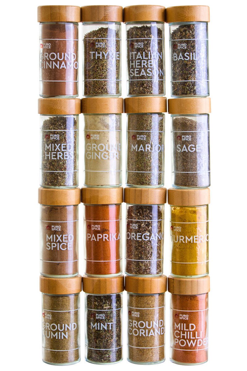 Puro Bamboo Revolving Spice Rack with 16 Jars - Bargainia.com - 5063227018901